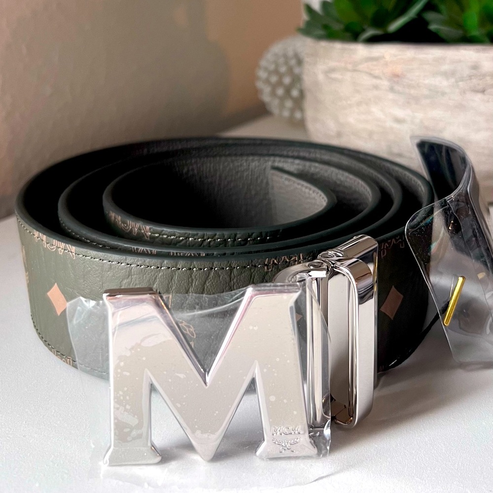 MCM Claus Reversible Adjustable Leather Belt